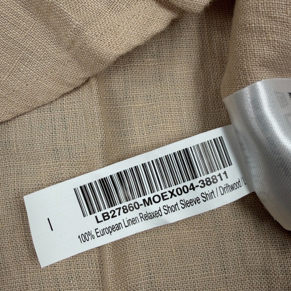 Quince Mens Short Sleeve Shirt 100% European Linen Relaxed Driftwood Large NWT - Picture 6 of 6